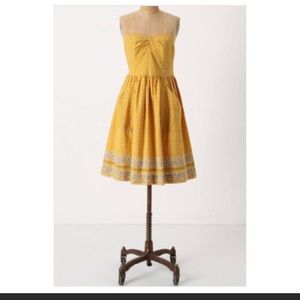 NWT Anthropologie Girls from Savory yellow dress